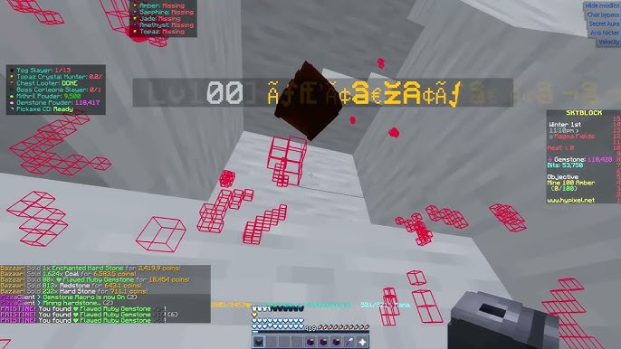 Auto Secret Routes mining helper preview – Hypixel SkyBlock